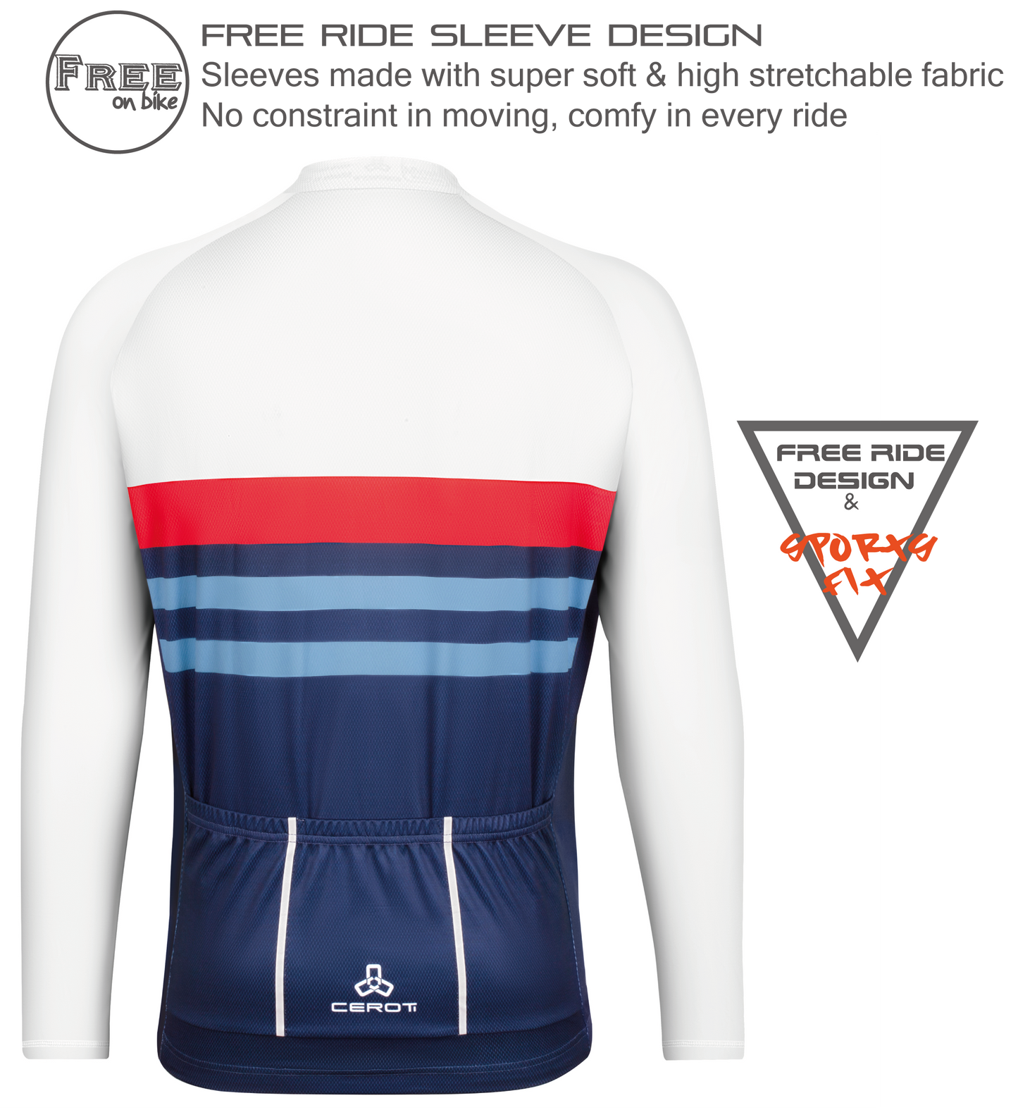 Men's Long Sleeve Cycling Jersey , Quick Dry-C38