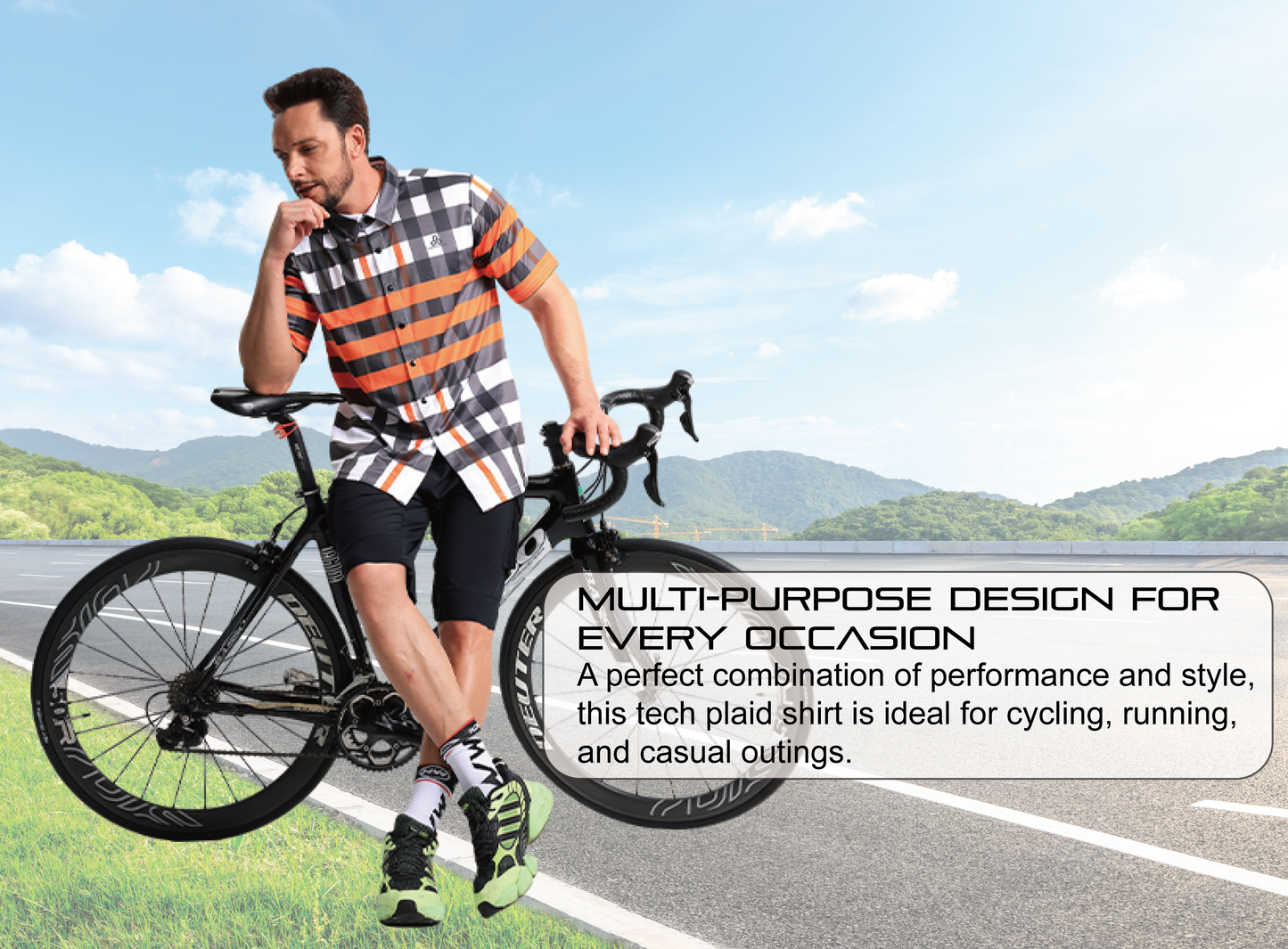 Cerotipolar Men’s Gravel Cycling Shirt – High Wicking, Fast-Dry, Casual Club Ride Style - F1