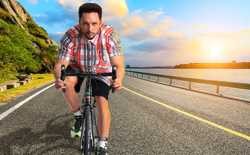 Cerotipolar Men’s Gravel Cycling Shirt – High Wicking, Fast-Dry, Casual Club Ride Style - F4