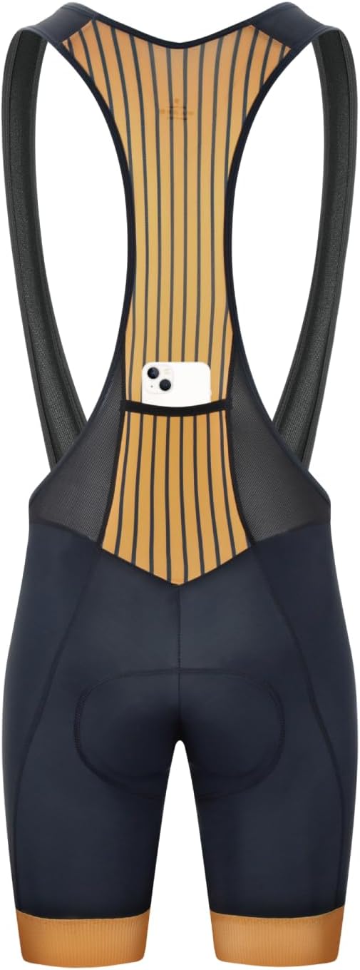 Black/Golden Cycling Bib Shorts - B72