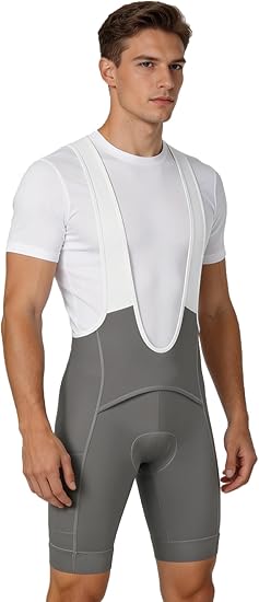 Men's Gray Cycling Bib Shorts with Easy Bathroom Access-B69
