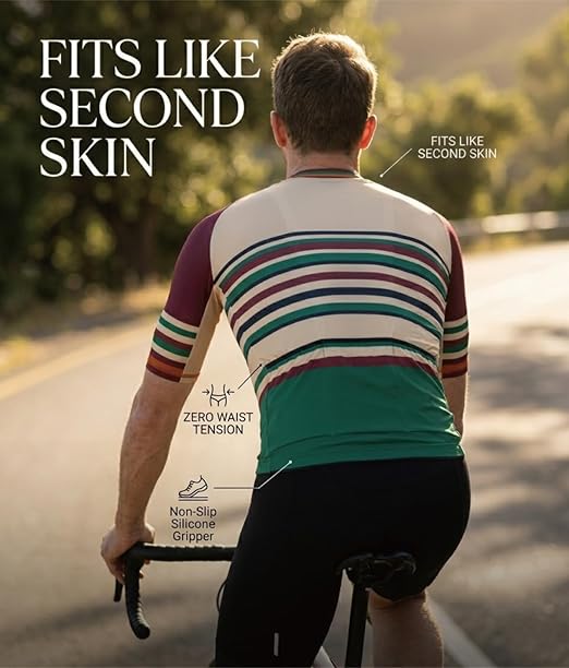 Men's Club Fit Cycling Jersey, Lightweight PRO Dry Fabric, Breathable - C64