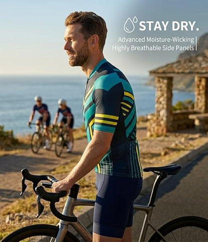 Men's Club Fit Cycling Jersey, Lightweight PRO Dry Fabric, Breathable - C67