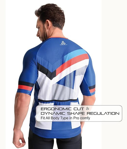 Men's Club Fit Cycling Jersey, Lightweight PRO Dry Fabric, Breathable - C63