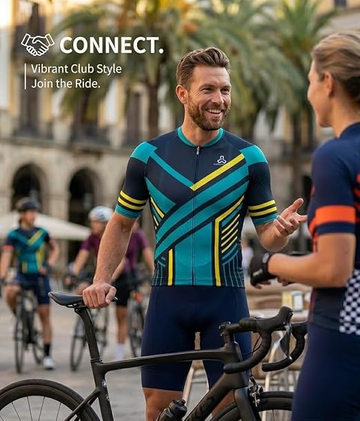 Men's Club Fit Cycling Jersey, Lightweight PRO Dry Fabric, Breathable - C67