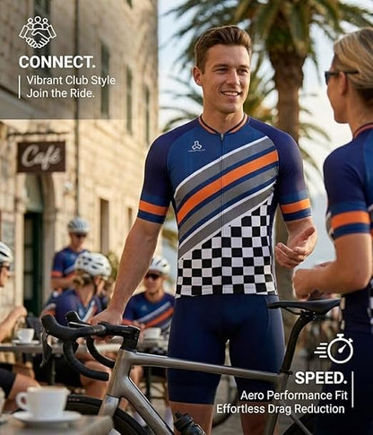 Men's Club Fit Cycling Jersey, Lightweight PRO Dry Fabric, Breathable - C65