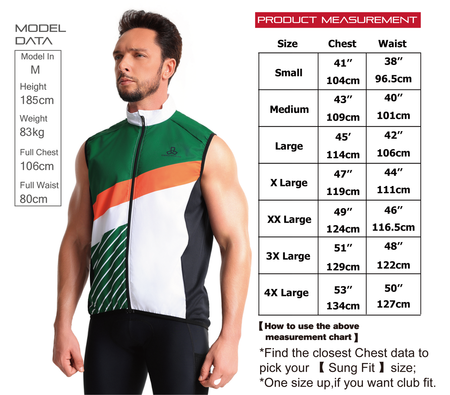 Club Fit Men's Windproof Cycling Vest - E8