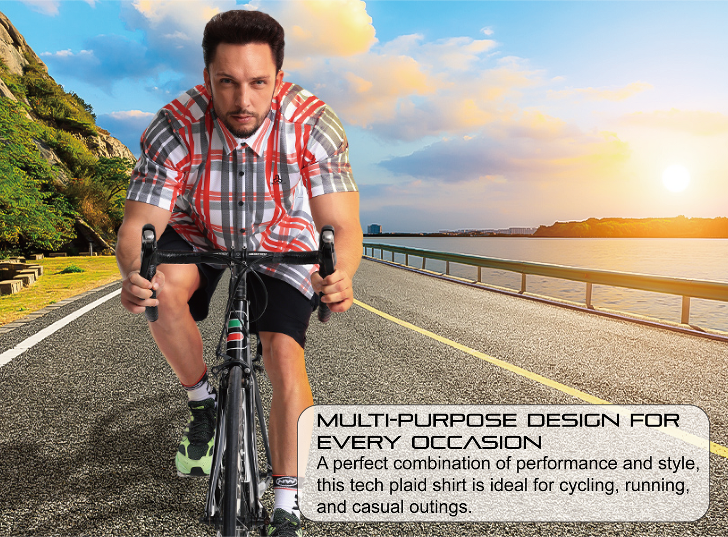 Cerotipolar Men’s Gravel Cycling Shirt – High Wicking, Fast-Dry, Casual Club Ride Style - F4